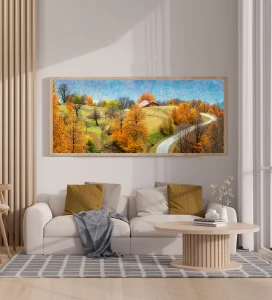 تابلو دکوراتیو طبیعت زیبای پاییزی آبرنگی